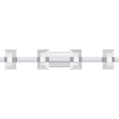 Selena 36" LED Bath Light, Chrome/Clear Bubble Glass