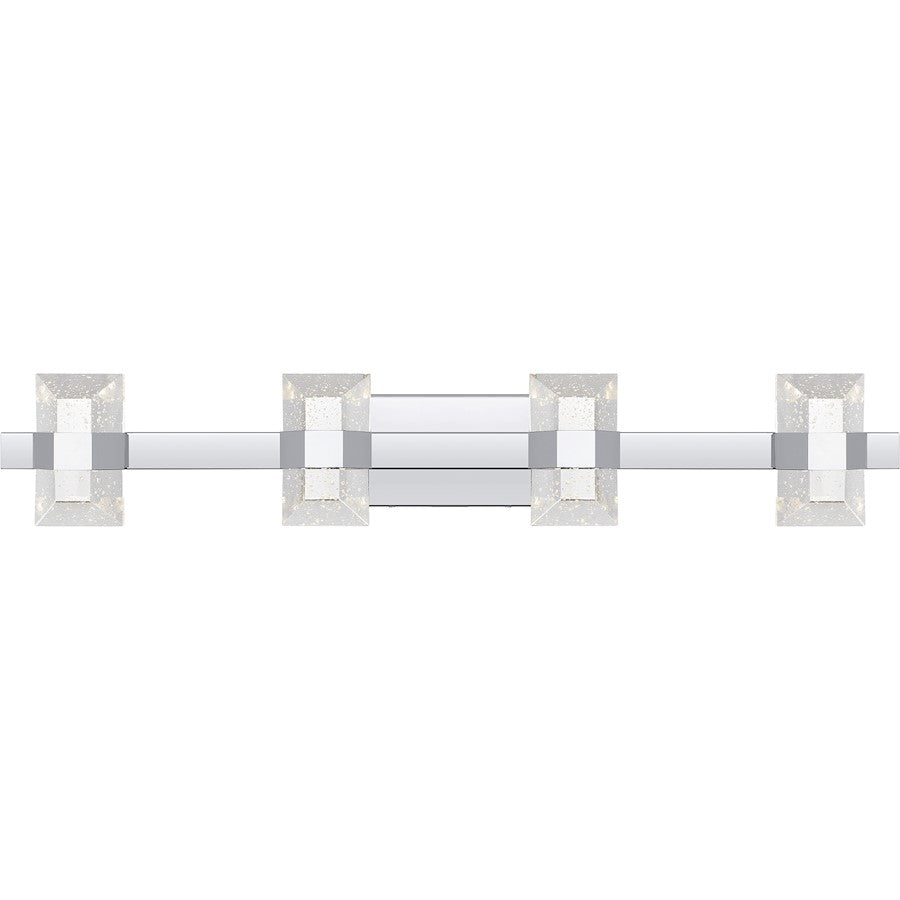 Selena 36" LED Bath Light, Chrome/Clear Bubble Glass