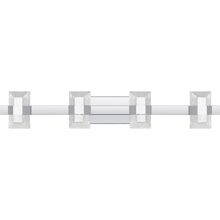 Selena 36" LED Bath Light, Chrome/Clear Bubble Glass