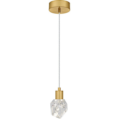 Skye Lt Mini Pendant, Gold/Clear Bubble Crystal