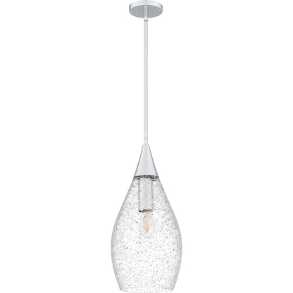 Spruce 1 Light Pendant, Polished Chrome/Clear/Embedded