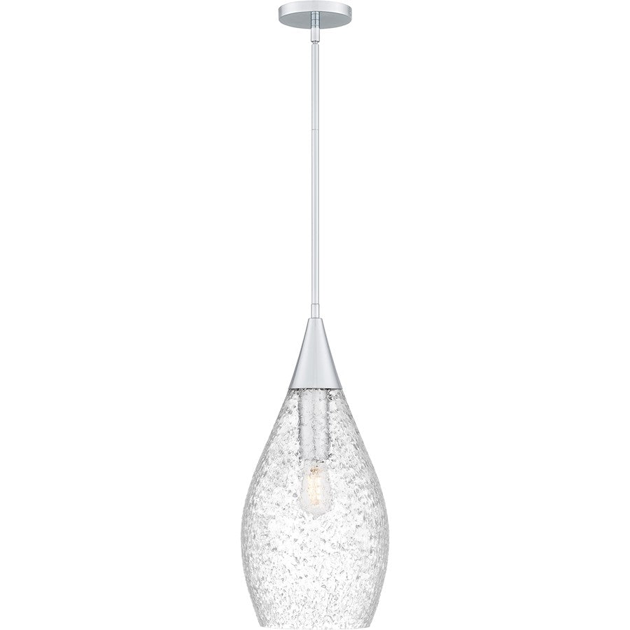 Spruce 1 Light Pendant, Polished Chrome/Clear/Embedded