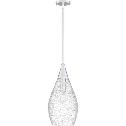 Spruce 1 Light Pendant, Polished Chrome/Clear/Embedded