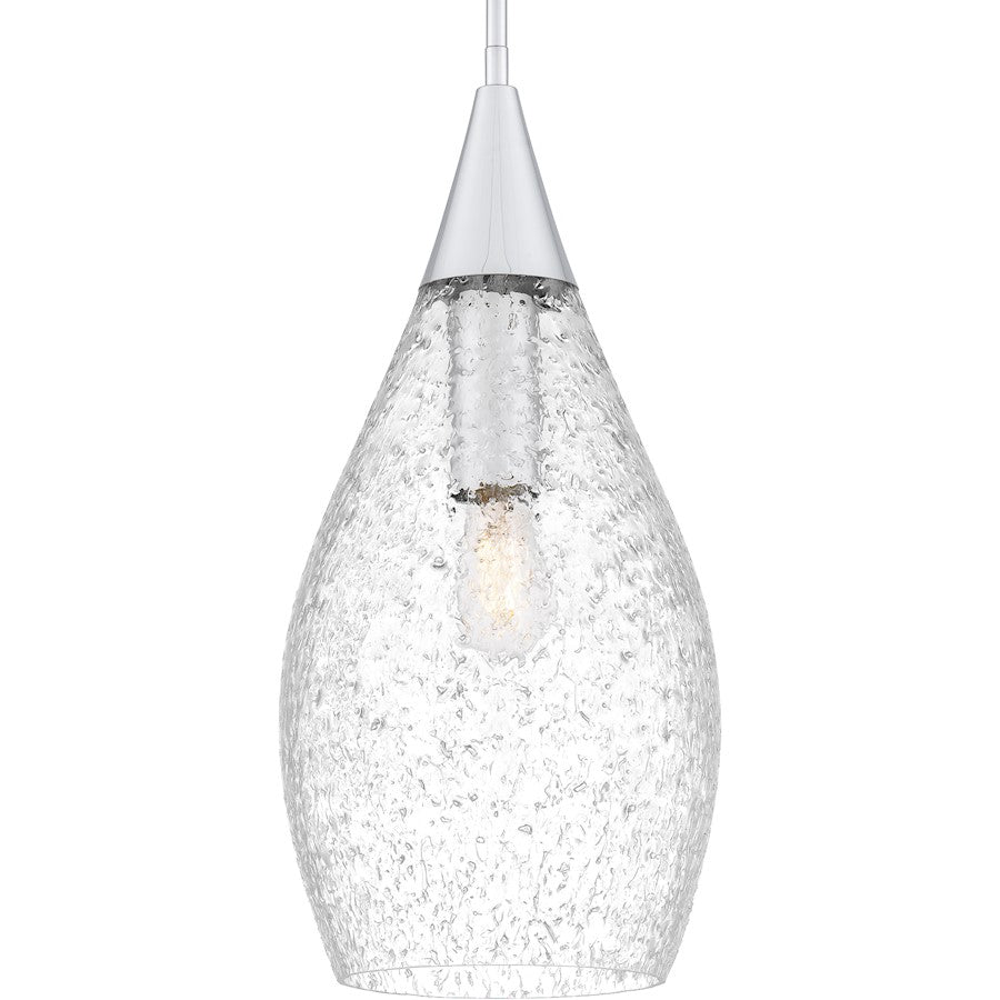 Spruce 1 Light Pendant, Polished Chrome/Clear/Embedded