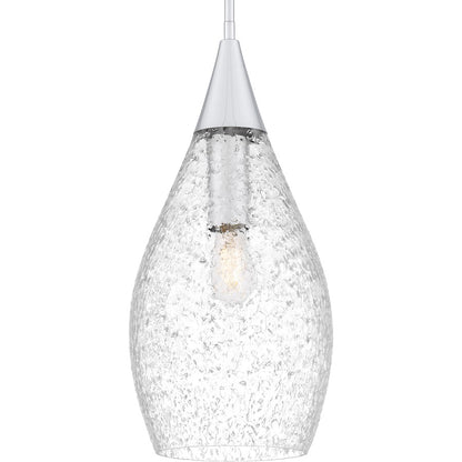 Spruce 1 Light Pendant, Polished Chrome/Clear/Embedded