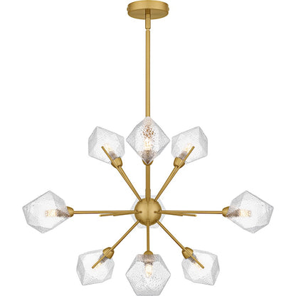 Quoizel Salvador 9Lt Chandelier, Gold/Clear Textured - PCSVD5034BRG