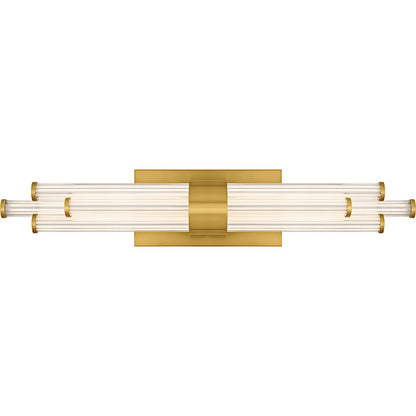 Quoizel Talbott LED 24" Bath Light, Gold/Clear Ribbed Acrylic - PCTAL8624BRG