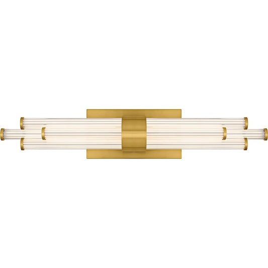 Quoizel Talbott LED 24" Bath Light, Gold/Clear Ribbed Acrylic - PCTAL8624BRG
