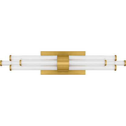 Talbott LED 24" Bath Light, Gold/Clear Ribbed Acrylic