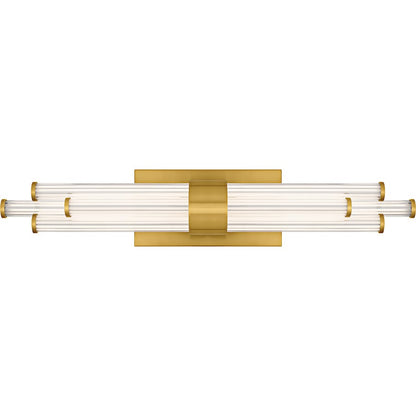 Talbott LED 24" Bath Light, Gold/Clear Ribbed Acrylic