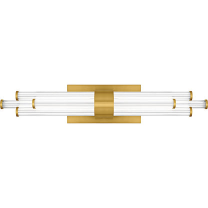 Talbott LED 24" Bath Light, Gold/Clear Ribbed Acrylic