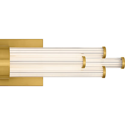 Talbott LED 24" Bath Light, Gold/Clear Ribbed Acrylic