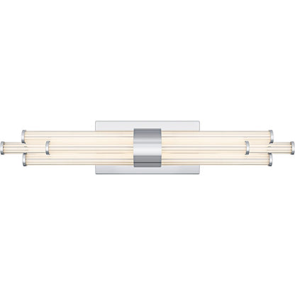 Quoizel Talbott LED 24" Bath Light, Chrome/Clear Ribbed Acrylic - PCTAL8624C