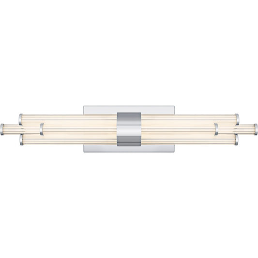 Quoizel Talbott LED 24" Bath Light, Chrome/Clear Ribbed Acrylic - PCTAL8624C