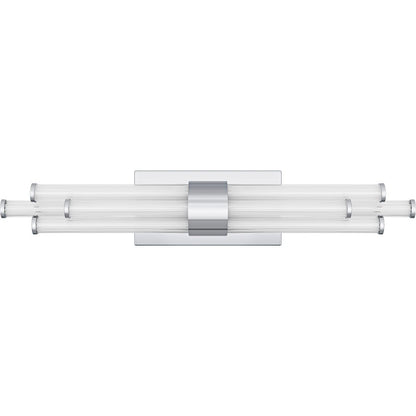 Talbott LED 24" Bath Light, Chrome/Clear Ribbed Acrylic