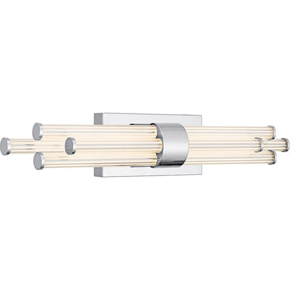 Talbott LED 24" Bath Light, Chrome/Clear Ribbed Acrylic
