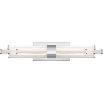 Talbott LED 24" Bath Light, Chrome/Clear Ribbed Acrylic