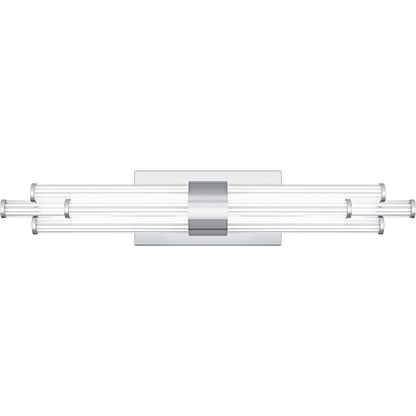 Talbott LED 24" Bath Light, Chrome/Clear Ribbed Acrylic