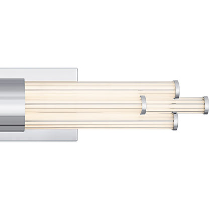 Talbott LED 24" Bath Light, Chrome/Clear Ribbed Acrylic