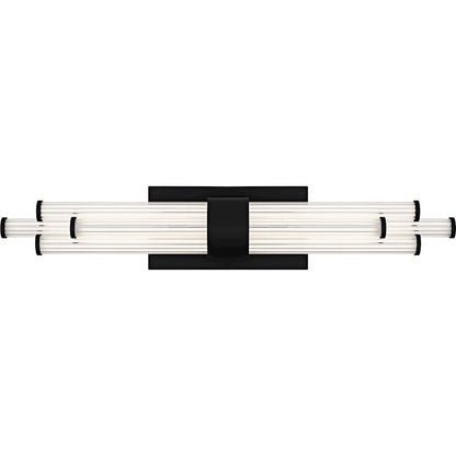 Talbott LED 24" Bath Light, Black/Clear Ribbed Acrylic