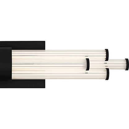 Talbott LED 24" Bath Light, Black/Clear Ribbed Acrylic