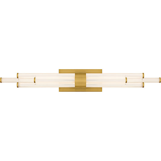 Quoizel Talbott LED 32" Bath Light, Gold/Clear Ribbed Acrylic - PCTAL8632BRG