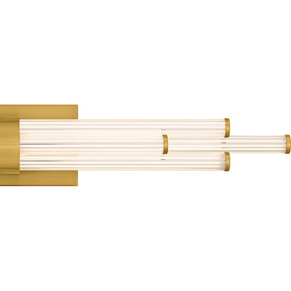 Talbott LED 32" Bath Light, Gold/Clear Ribbed Acrylic