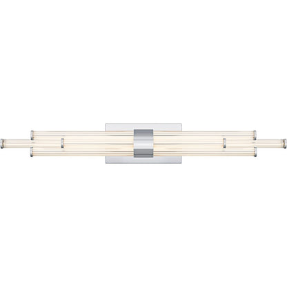 Quoizel Talbott LED 32" Bath Light, Chrome/Clear Ribbed Acrylic - PCTAL8632C
