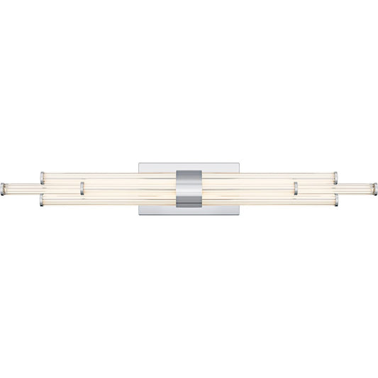 Quoizel Talbott LED 32" Bath Light, Chrome/Clear Ribbed Acrylic - PCTAL8632C