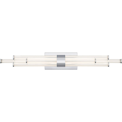 Talbott LED 32" Bath Light, Chrome/Clear Ribbed Acrylic