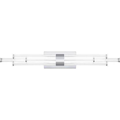 Talbott LED 32" Bath Light, Chrome/Clear Ribbed Acrylic