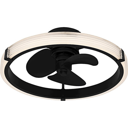Elrod Light Fandelier, Matte Black/Clear Ribbed Acrylic