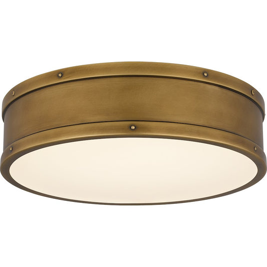 Quoizel Ahoy Integrated LED Flush, Weathered Brass/Etched - QFL5224WS