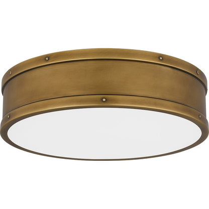 Ahoy Integrated LED Flush, Weathered Brass/Etched