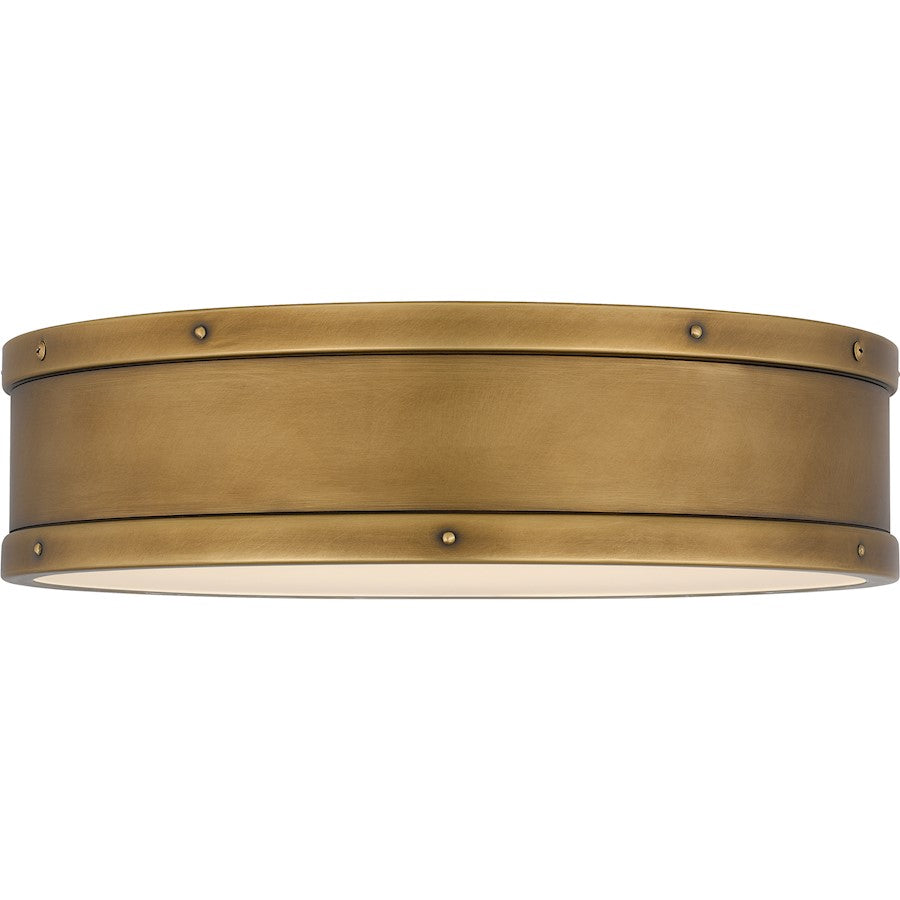 Ahoy Integrated LED Flush, Weathered Brass/Etched