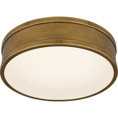 Ahoy Integrated LED Flush, Weathered Brass/Etched