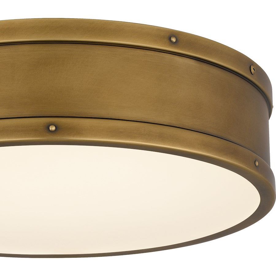 Ahoy Integrated LED Flush, Weathered Brass/Etched