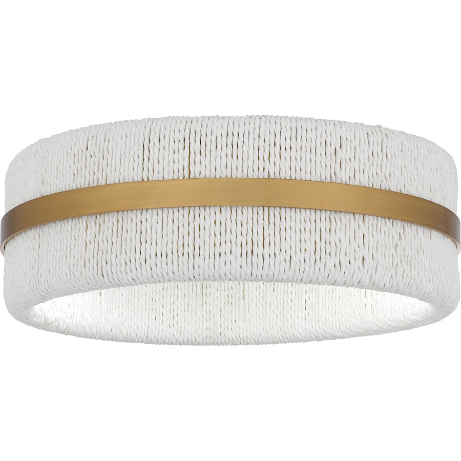 Quoizel Maeve 2 Light Flush Mount, Brushed Gold/White Rope - QFL6220BRG