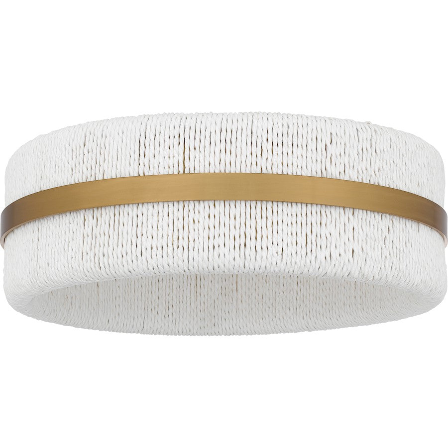 Maeve 2 Light Flush Mount, Brushed Gold/White Rope