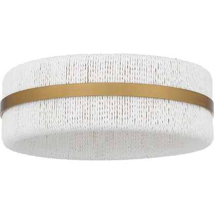 Maeve 2 Light Flush Mount, Brushed Gold/White Rope