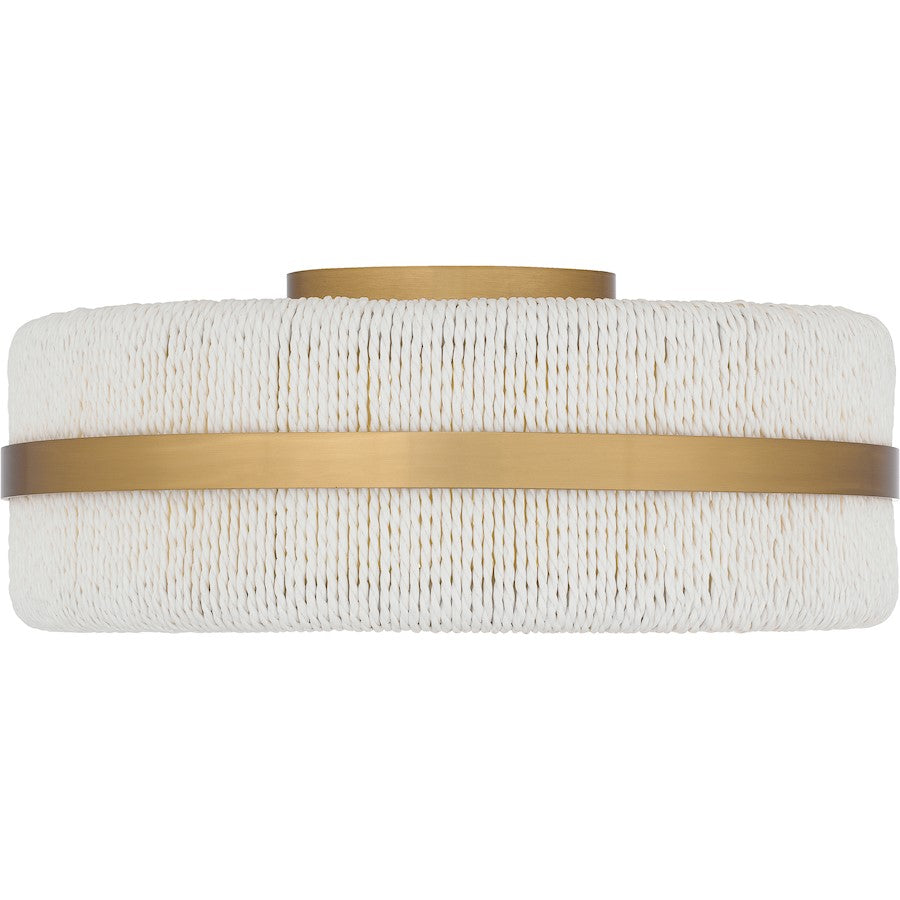 Maeve 2 Light Flush Mount, Brushed Gold/White Rope