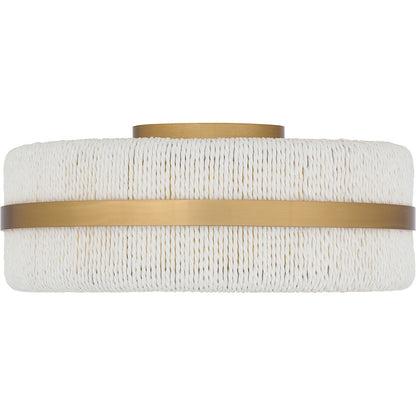 Maeve 2 Light Flush Mount, Brushed Gold/White Rope