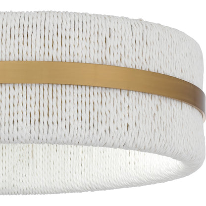 Maeve 2 Light Flush Mount, Brushed Gold/White Rope