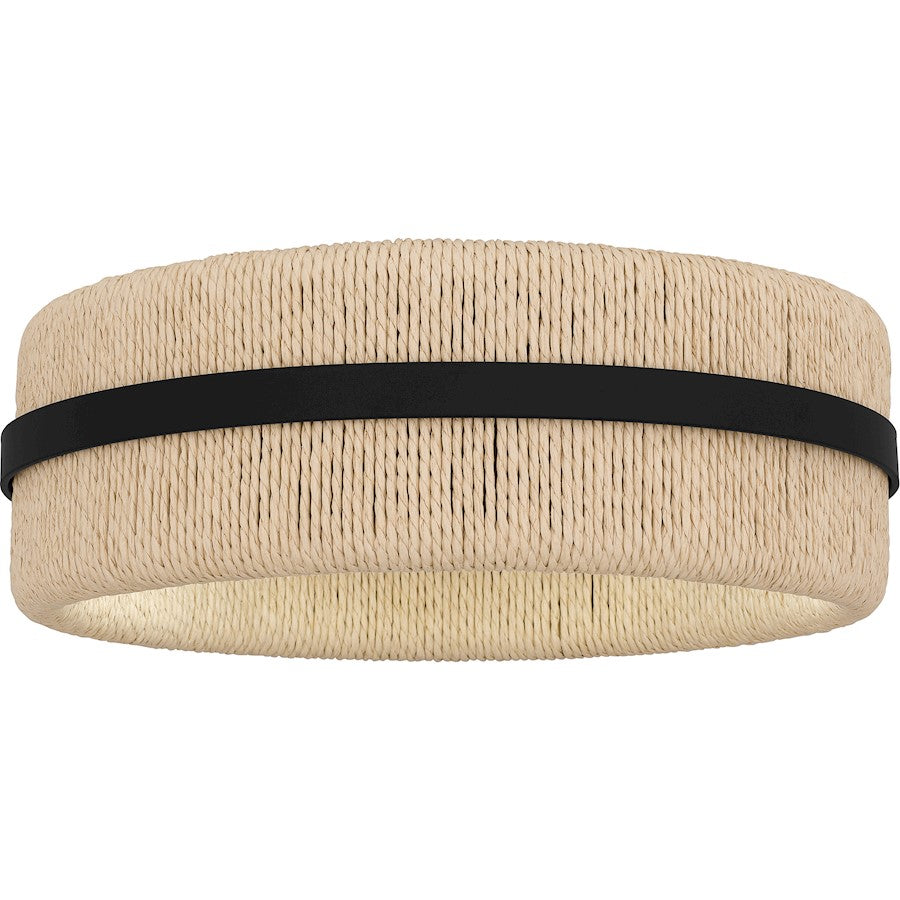 Quoizel Maeve 2 Light Flush Mount, Matte Black/Ivory Rope - QFL6220MBK