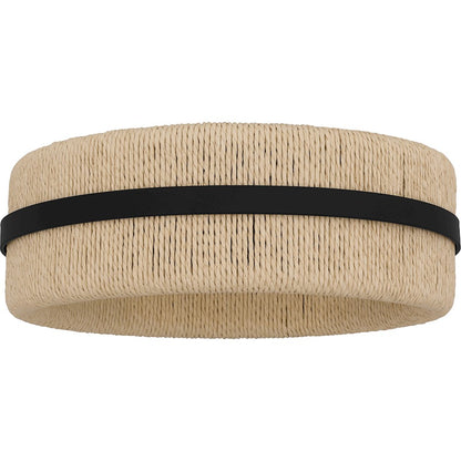 Maeve 2 Light Flush Mount, Matte Black/Ivory Rope