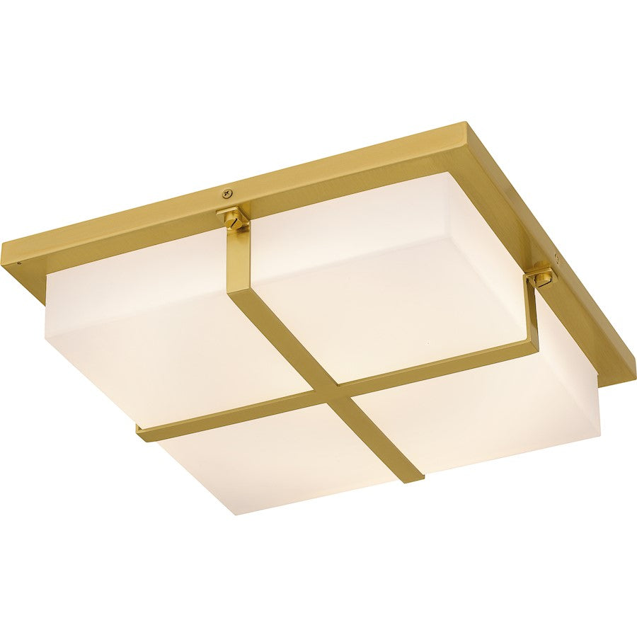 Armstrong Integrated LED Flush, Gold/Sandblast Acrylic