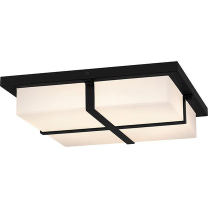 Quoizel Armstrong Integrated LED Flush, Black/Sandblast Acrylic - QFL6761MBK