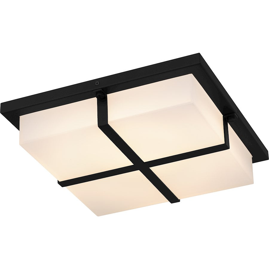 Armstrong Integrated LED Flush, Black/Sandblast Acrylic