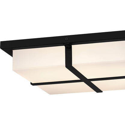 Armstrong Integrated LED Flush, Black/Sandblast Acrylic