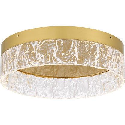 Quoizel Vistaria LED Flush Mount, Gold/Clear Textured Acrylic - QFL6763BRG